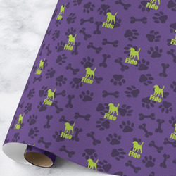 Pawprints & Bones Wrapping Paper Roll - Large - Matte (Personalized)