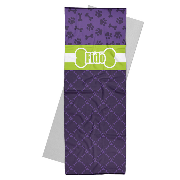 Custom Pawprints & Bones Yoga Mat Towel (Personalized)