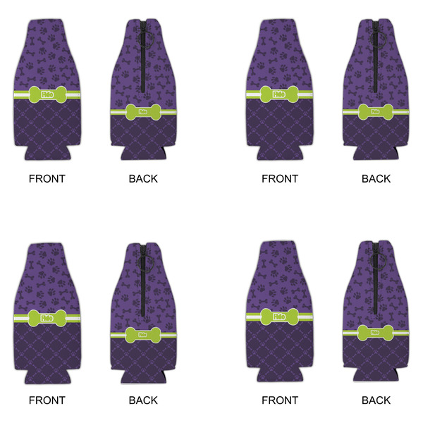 Pawprints & Bones Zipper Bottle Cooler - Set of 4 - APPROVAL