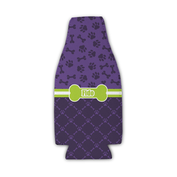 Pawprints & Bones Zipper Bottle Cooler - Set of 4 - FRONT