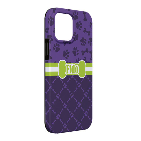 Custom Pawprints & Bones iPhone Case - Rubber Lined - iPhone 13 Pro Max (Personalized)