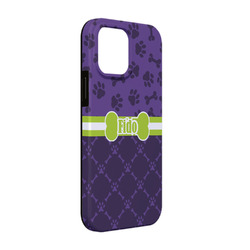 Pawprints & Bones iPhone Case - Rubber Lined - iPhone 13 Pro (Personalized)