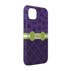 Pawprints & Bones iPhone Case - Rubber Lined - iPhone 14 Pro (Personalized)