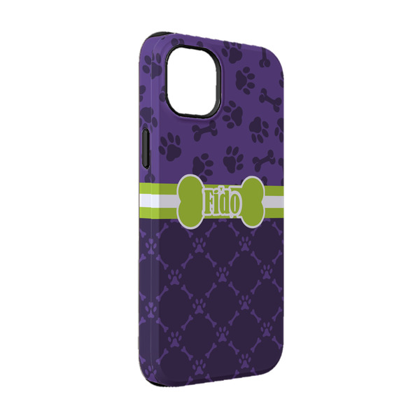 Custom Pawprints & Bones iPhone Case - Rubber Lined - iPhone 14 (Personalized)