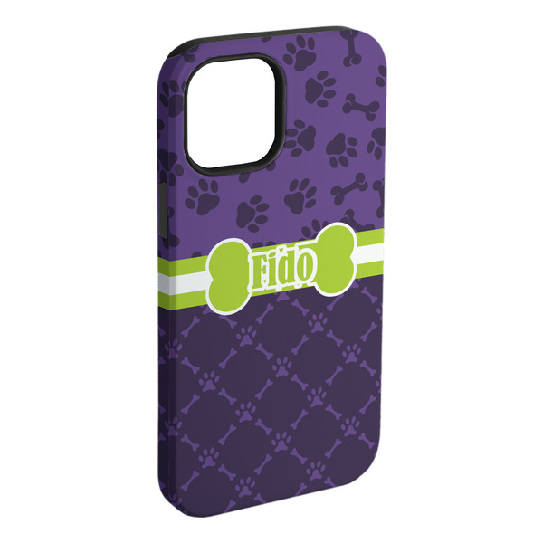 Custom Pawprints & Bones iPhone Case - Rubber Lined - iPhone 15 Pro Max (Personalized)