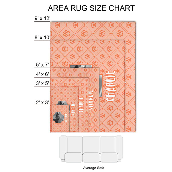 Pet Photo 2'x3' Indoor Area Rugs - Size Chart