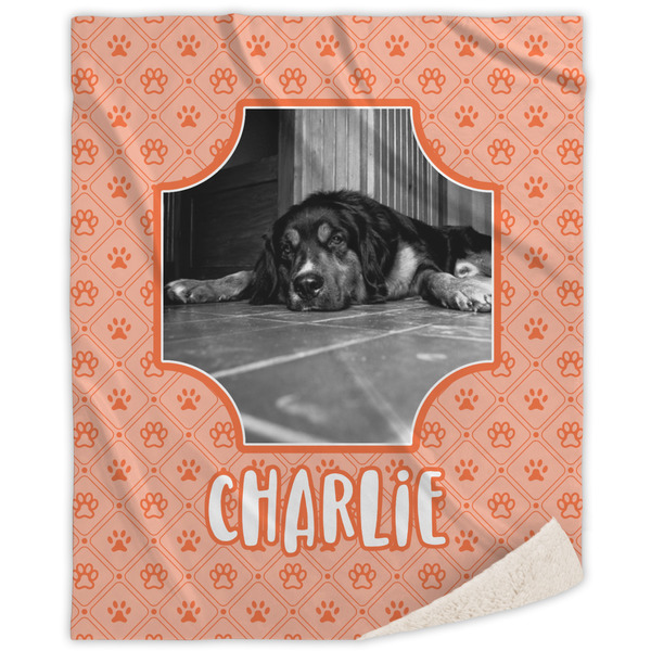 Custom Pet Photo Sherpa Throw Blanket (Personalized)