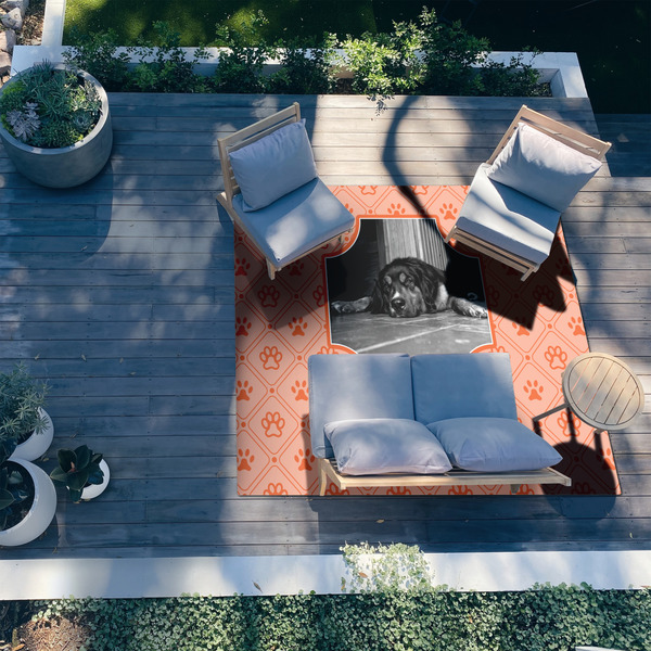 Pet Photo 8'x10' Patio Rug - In context