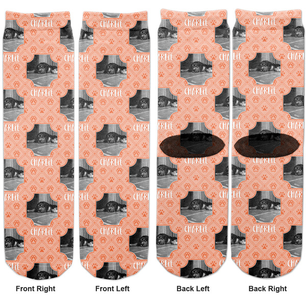 Pet Photo Adult Crew Socks - Double Pair - Front and Back - Apvl