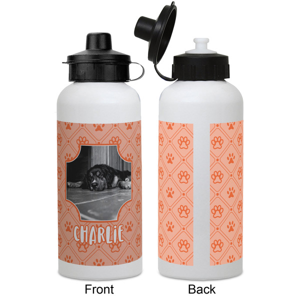Pet Photo Aluminum Water Bottle - White APPROVAL