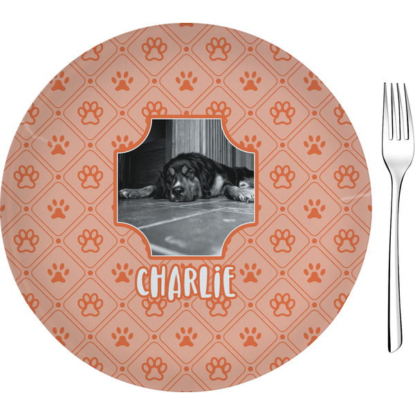 Custom Pet Photo 8" Glass Appetizer / Dessert Plates - Single or Set (Personalized)