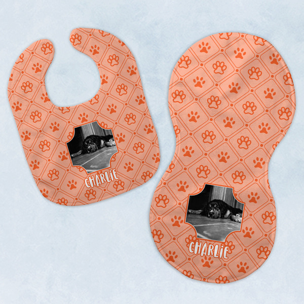 Custom Pet Photo Baby Bib & Burp Set
