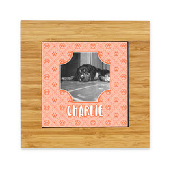 Pet Photo Bamboo Trivet with Ceramic Tile Insert