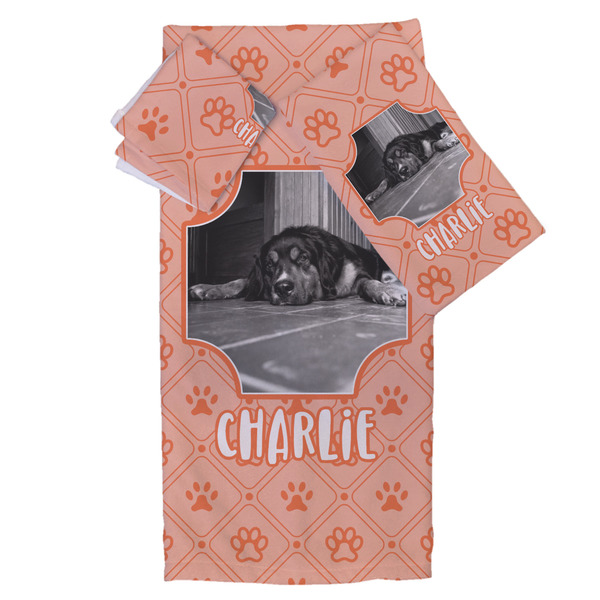 Custom Pet Photo Bath Towel Set - 3 Pcs