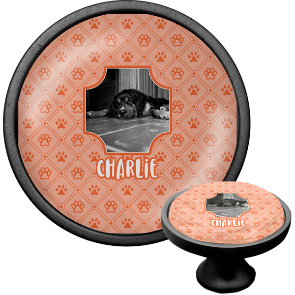 Custom Pet Photo Cabinet Knob (Black) (Personalized)