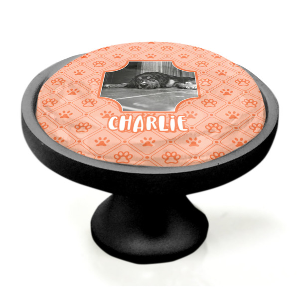 Pet Photo Black Custom Cabinet Knob (Side)