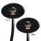 Pet Photo Black Plastic 7" Stir Stick - Double Sided - Oval - Front & Back