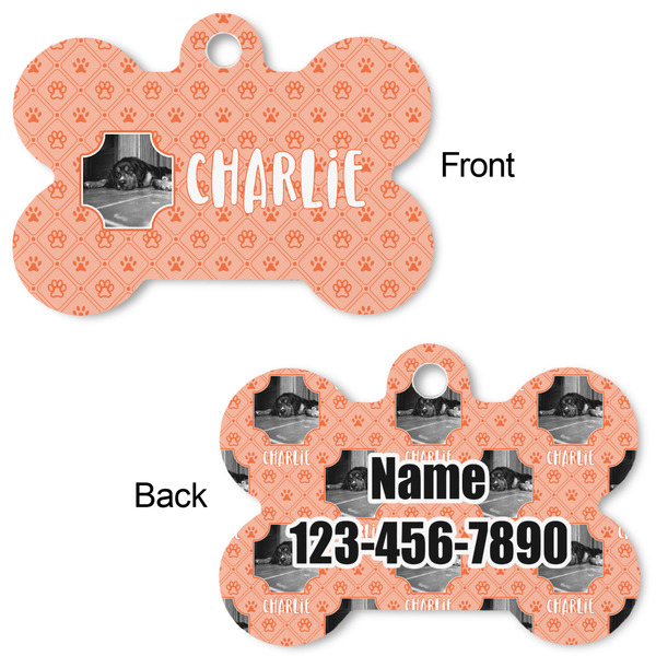 Pet Photo Bone Shaped Dog ID Tag - Large - Approval