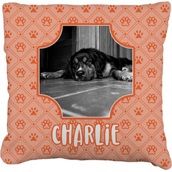 Pet Photo Faux-Linen Throw Pillow 16" (Personalized)