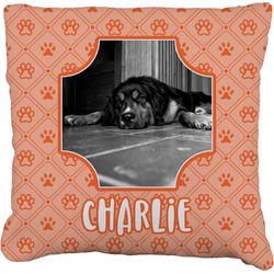Pet Photo Faux-Linen Throw Pillow 18" (Personalized)
