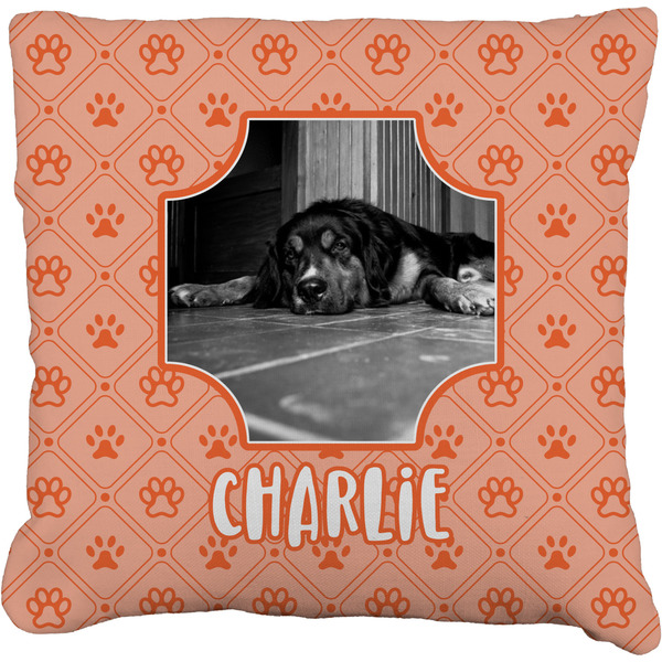Custom Pet Photo Faux-Linen Throw Pillow 20" (Personalized)