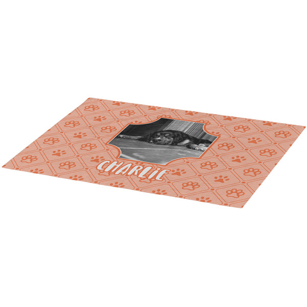 Pet Photo Burlap Placemat (Angle View)