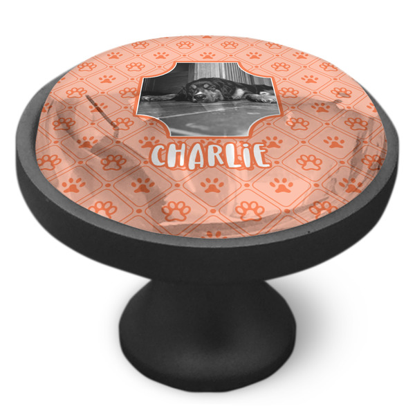 Pet Photo Cabinet Knob - Black - Side