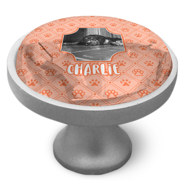 Pet Photo Cabinet Knob - Nickel - Side