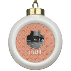 Pet Photo Ceramic Ball Ornament