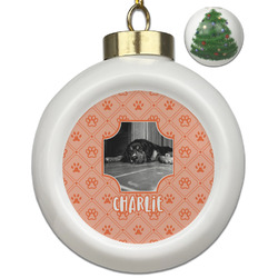 Pet Photo Ceramic Ball Ornament - Christmas Tree
