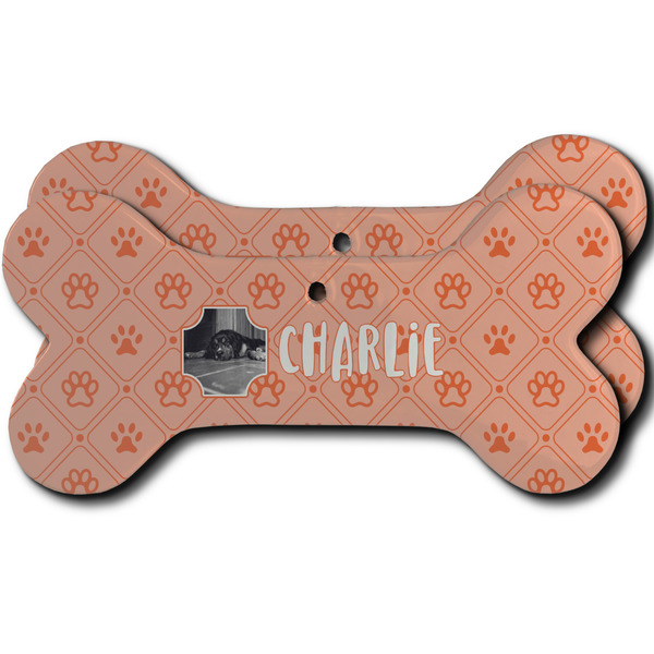 Custom Pet Photo Ceramic Dog Ornament - Front & Back