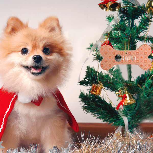 Pet Photo Ceramic Flat Ornament - Bone (LIFESTYLE)