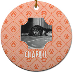 Pet Photo Round Ceramic Ornament
