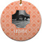 Pet Photo Ceramic Flat Ornament - Circle (Front)