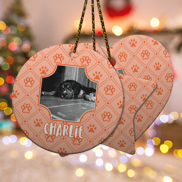 Custom Pet Photo Ceramic Ornament