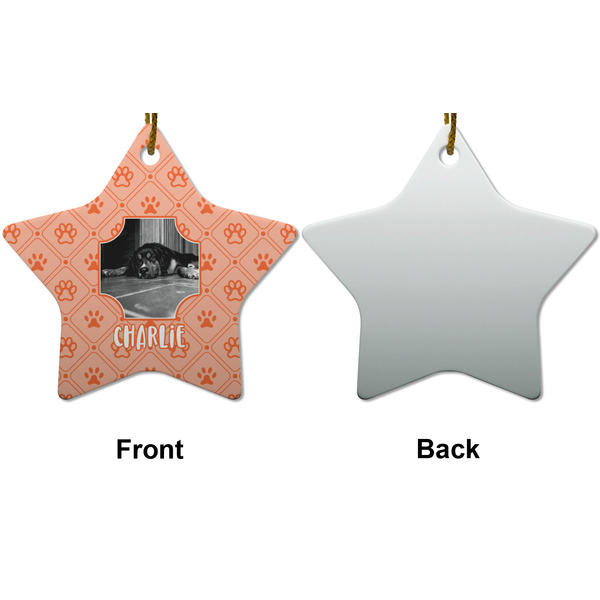 Pet Photo Ceramic Flat Ornament - Star Front & Back (APPROVAL)