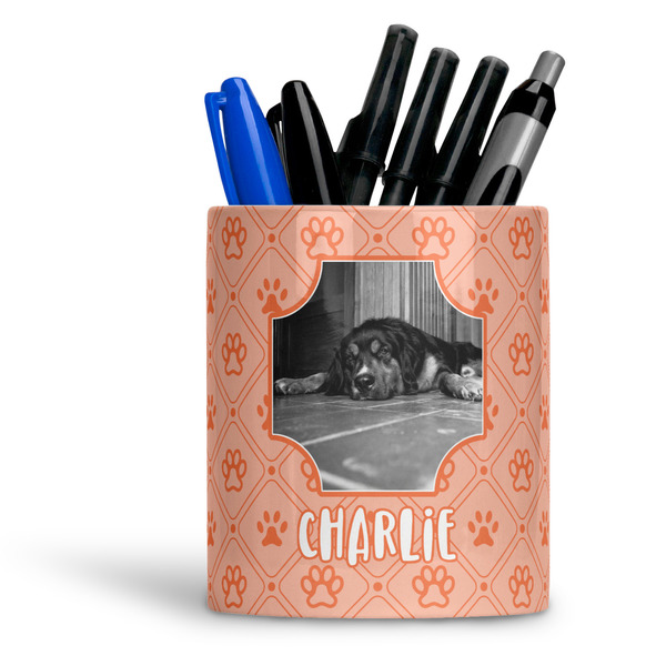 Custom Pet Photo Ceramic Pen Holder
