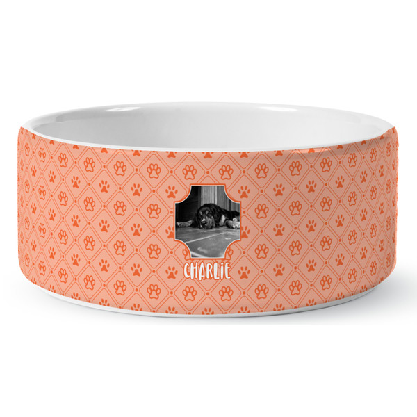 Custom Pet Photo Ceramic Dog Bowl - Large (Personalized)
