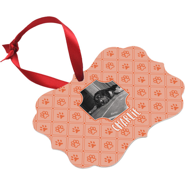 Pet Photo Christmas Ornament (Angle View)