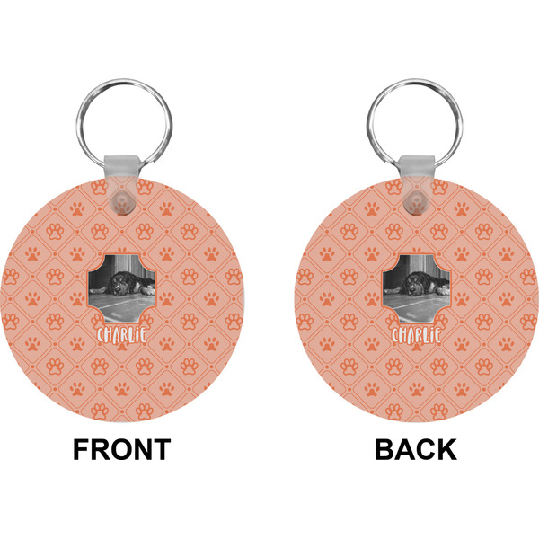 Pet Photo Circle Keychain (Front + Back)