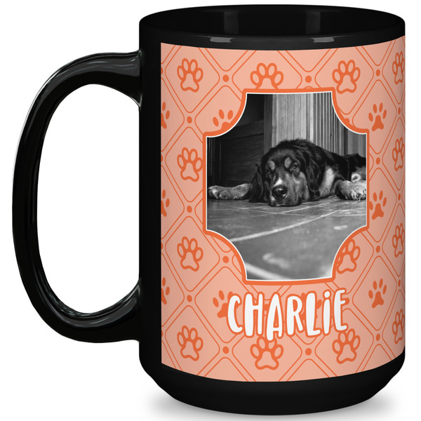 Custom Pet Photo 15 Oz Coffee Mug - Black