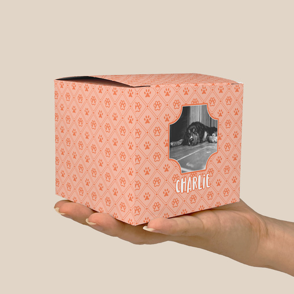 Pet Photo Cube Favor Gift Box - On Hand - Scale View