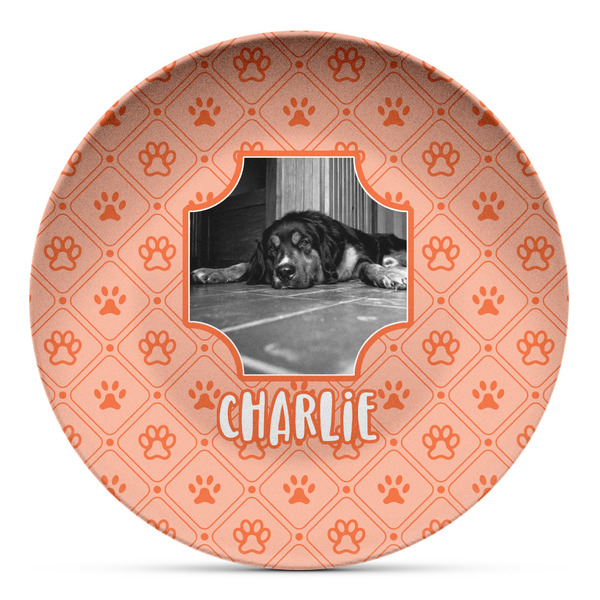 Custom Pet Photo Microwave Safe Plastic Plate - Composite Polymer (Personalized)