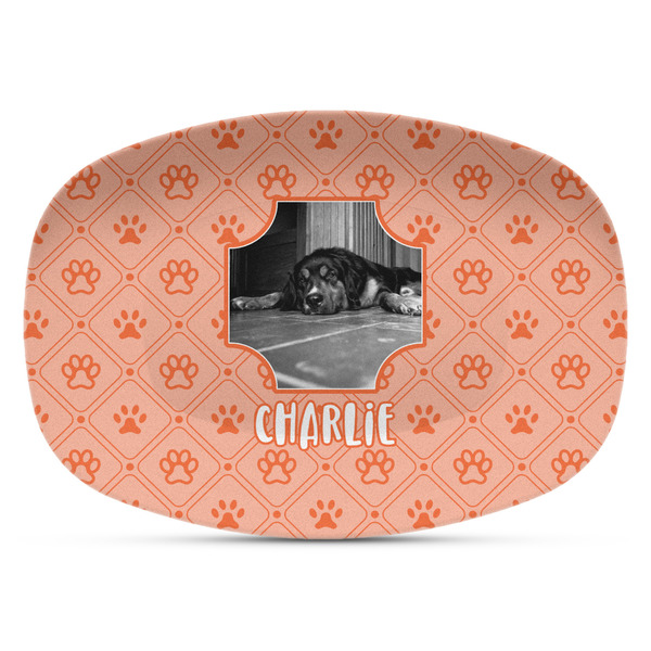 Custom Pet Photo Plastic Platter - Microwave & Oven Safe Composite Polymer (Personalized)