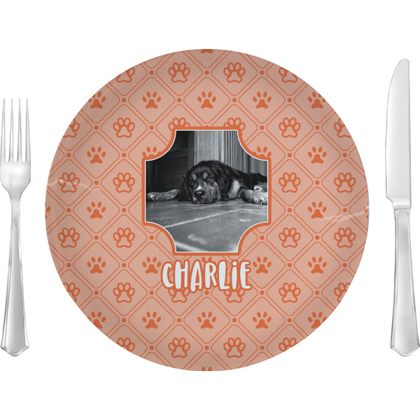 Custom Pet Photo Glass Lunch / Dinner Plate 10" (Personalized)