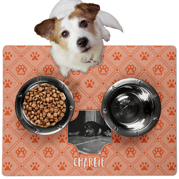 Custom Pet Photo Dog Food Mat - Medium