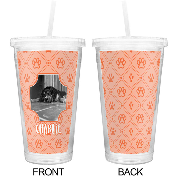 Pet Photo Double Wall Tumbler with Straw - Approval