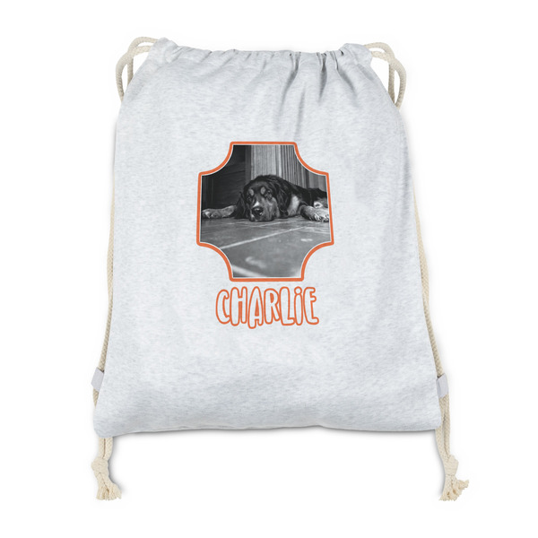Custom Pet Photo Drawstring Backpack - Sweatshirt Fleece - Double Sided