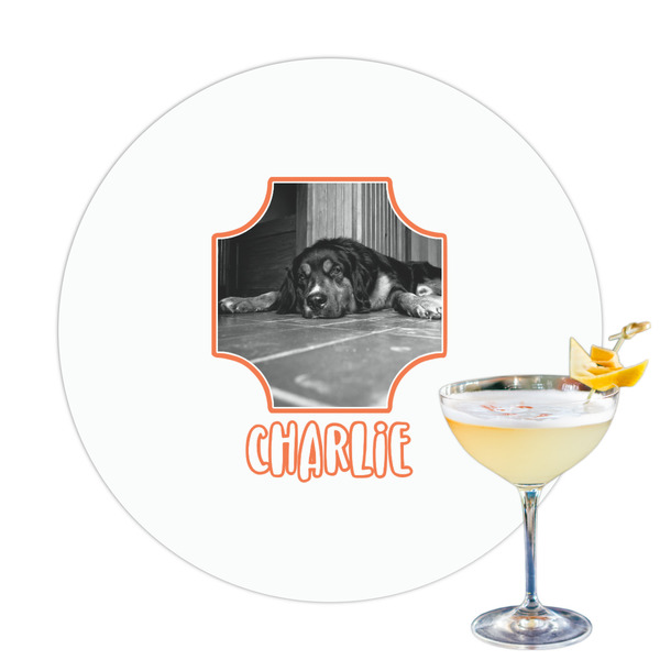 Custom Pet Photo Printed Drink Topper - 3.25"