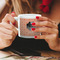 Pet Photo Espresso Cup - 6oz (Double Shot) LIFESTYLE (Woman hands cropped)